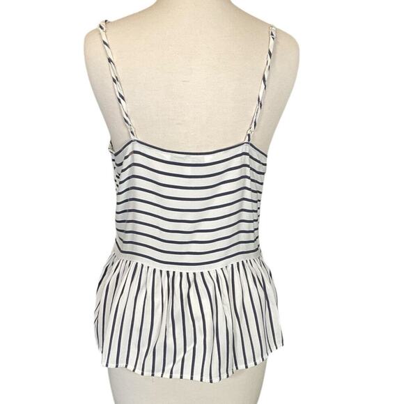 Cupcakes and Cashmere Peplum Tank Top Size Large Blue White Striped Casual - Picture 3 of 9